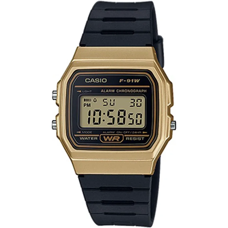 CASIO Collection Black Rubber Strap F-91WM-9AEF