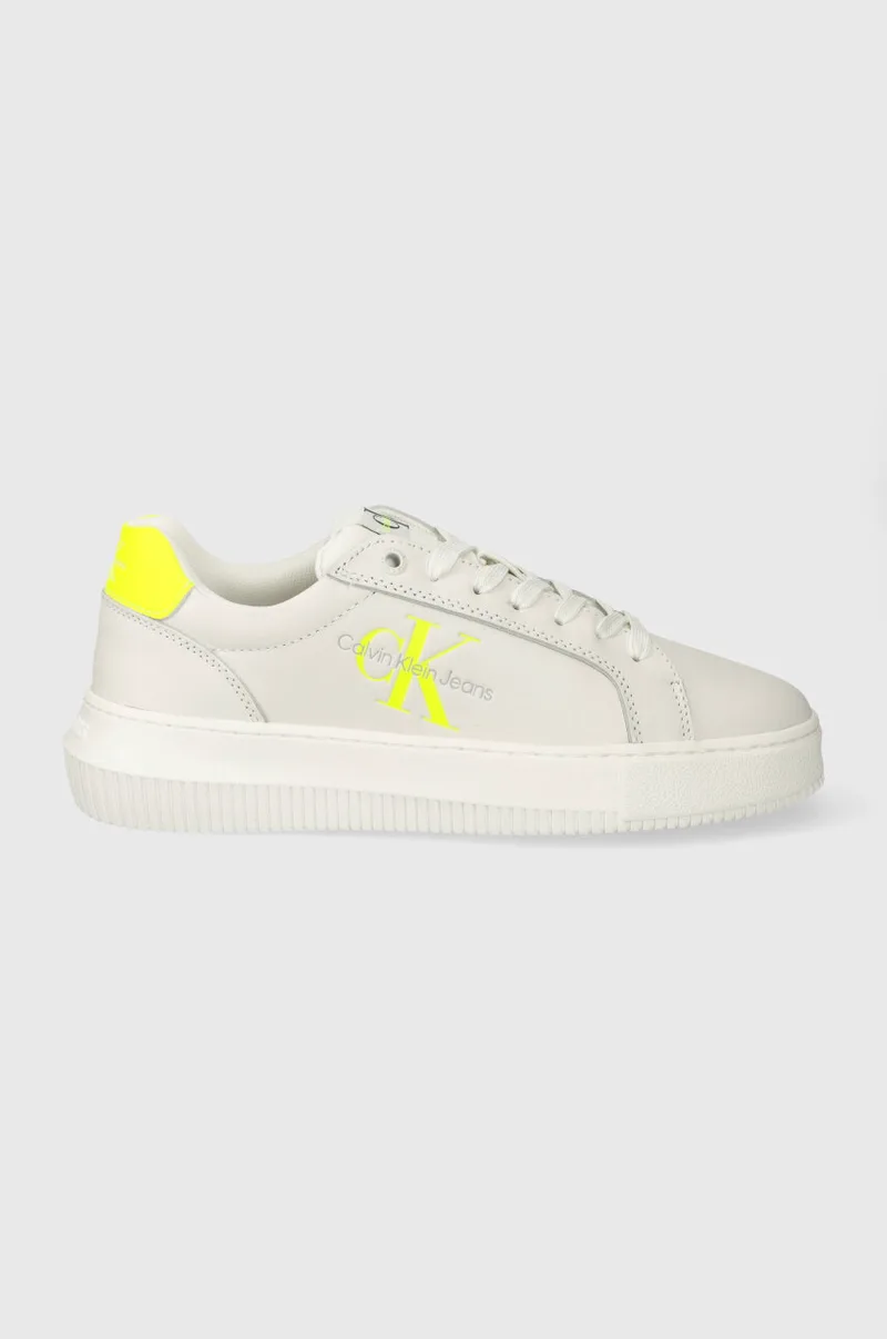 Δερμάτινα sneakers Calvin Klein Jeans YW0YW00823 CHUNKY CUPSOLE MONOLOGO W CHUNKY CUPSOLE MONO LTH WN