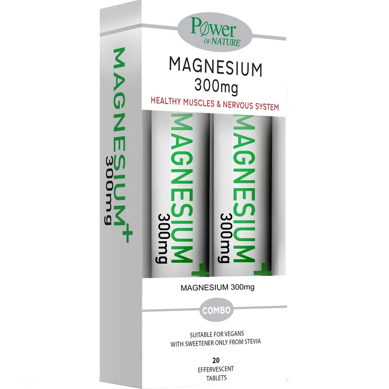 Power Health Promo Magnesium+ 300mg Συμπλήρωμα Διατροφής Μαγνησίου & Βιταμίνης Β6 για την Καλή Υγεία του Μυϊκού & Νευρικού Συστήματος με Γεύση Λεμόνι 40 Effer.tabs (2x20 Effer.tabs)