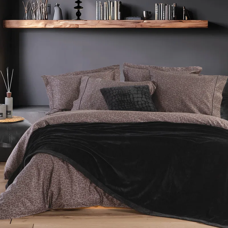 Κουβέρτα Βελουτέ Υπέρδιπλη (230x240) Nef-Nef Homeware Elements Velosso Black