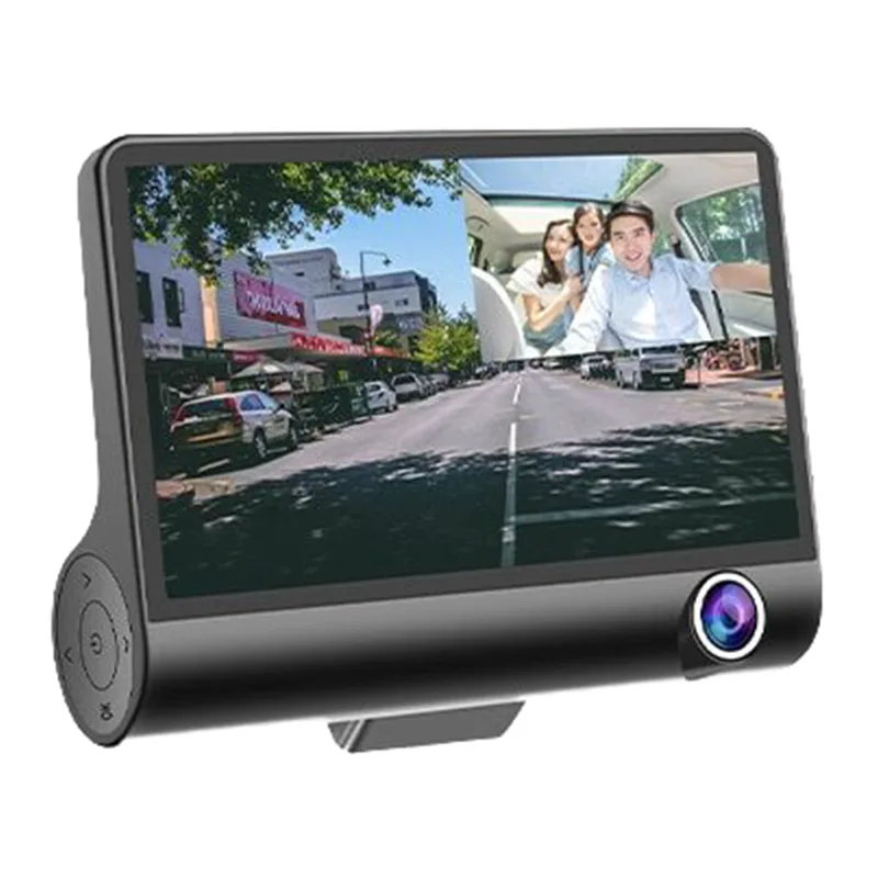 Clever CarDVR Τριπλή Κάμερα Αυτοκινήτου με κάμερα οπισθοπορείας 4 INCH Οθόνη με ανάλυση 1920×1080 Κάμερα καμπίνας Κάμερα πορείας Ταυτόχρονη προβολή και καταγραφή 2 καμερών Λειτουργεία καταγραφής βίντεο full HD/ Λήψη φωτογραφιών 12MP Αισθ