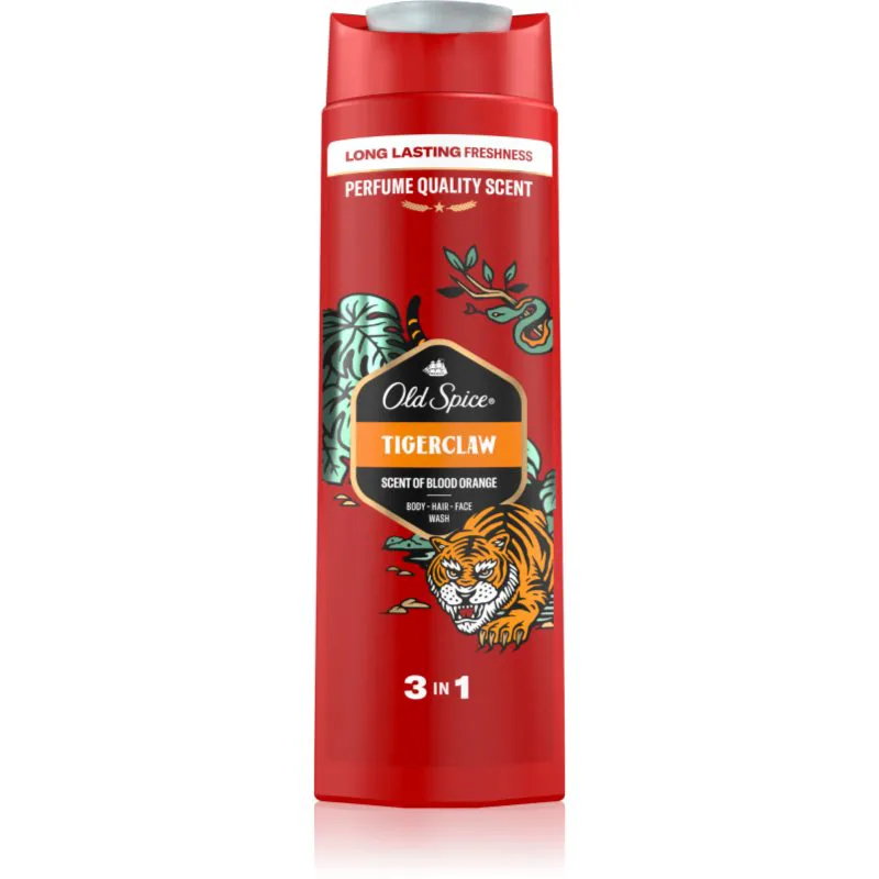 Old Spice Tigerclaw τζελ για ντους για πρόσωπο, σώμα και μαλλιά για άντρες 400 ml
