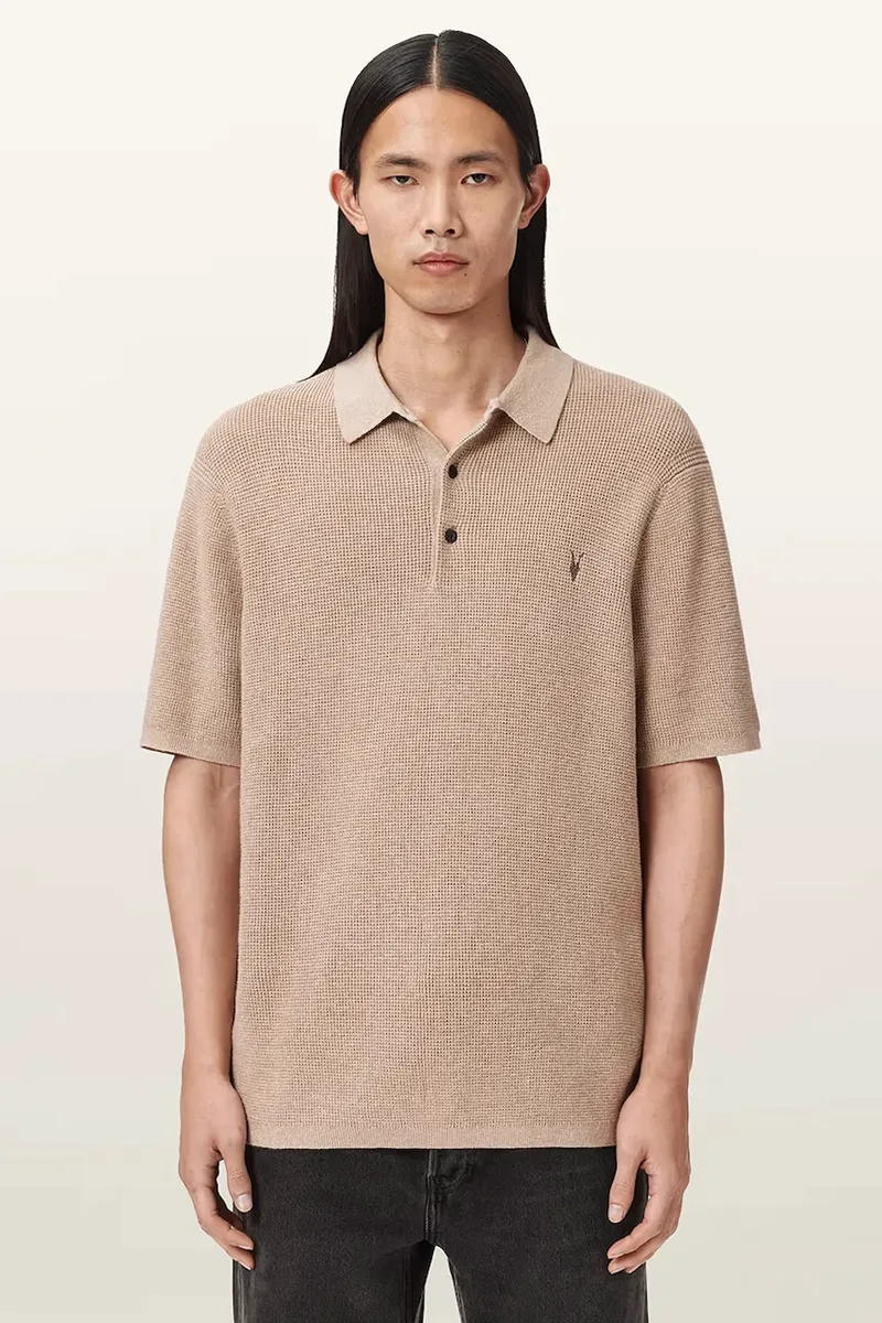 AllSaints πόλο ανδρικό με πρόσμιξη μαλλιού ASPEN