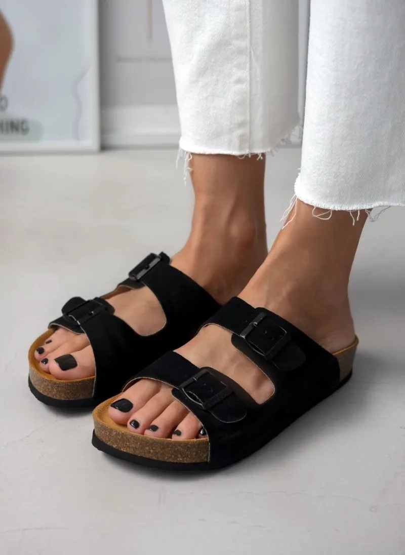 Plakton Sandals Anatomical Suede - 340010 - Black