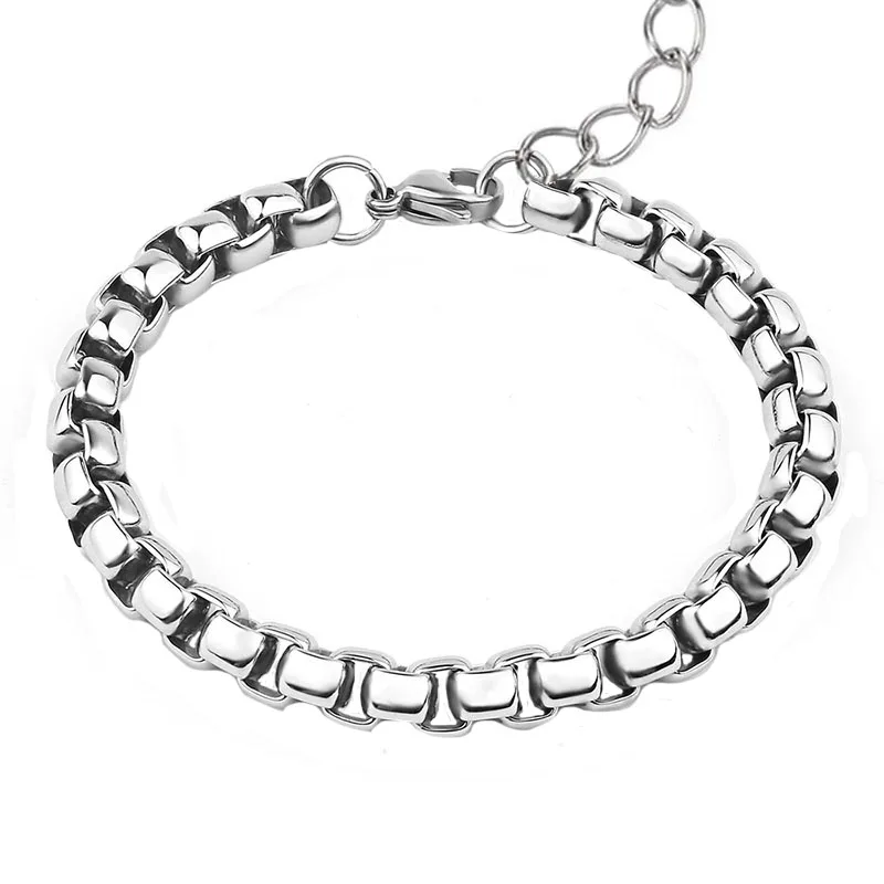 Jt Unisex μοντέρνα ατσάλινη αλυσίδα χεριού boxchain 3.5mm Ασημί