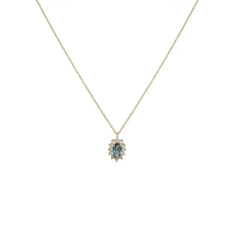 Χρυσό κολιέ Κ9 με ροζέτα London Blue 042908 042908 Χρυσός 9 Καράτια
