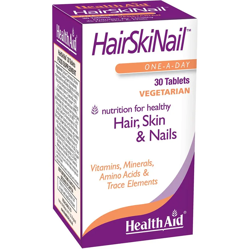 Health Aid HairSkinNail Συμπλήρωμα Διατροφής Βιταμινών, Μετάλλων & Αμινοξέων για Υγιή Μαλλιά, Δέρμα & Νύχια 30tabs