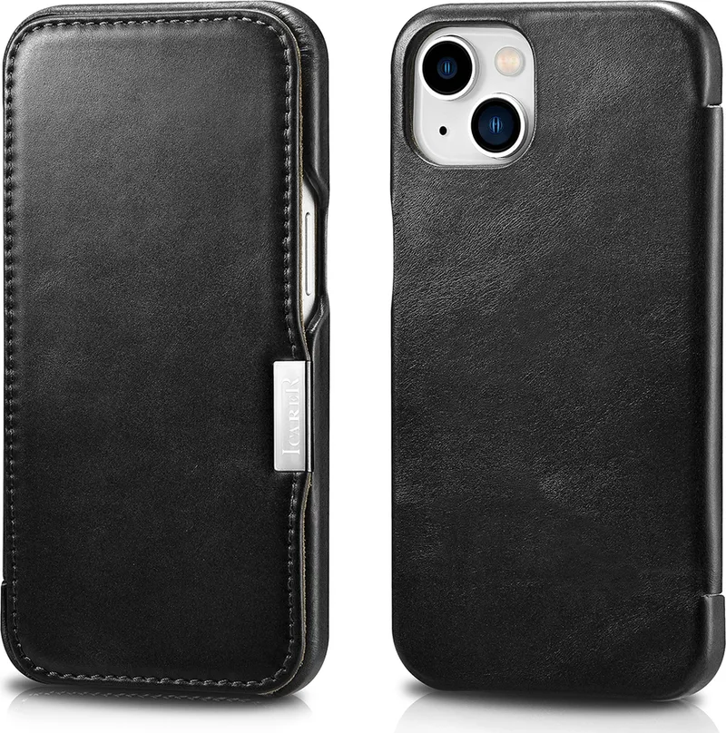 iCarer Vintage Series Side-Open Δερμάτινη Θήκη Apple iPhone 13 mini - Black (RIX1305-BK)