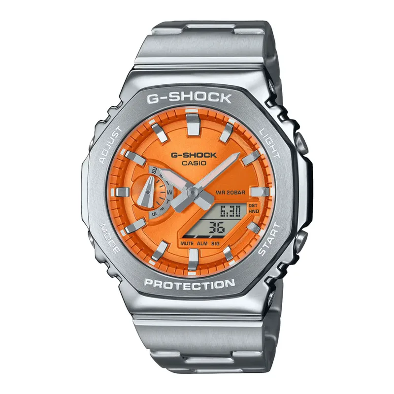 CASIO G-SHOCK G-Steel Dual Time Chronograph Silver Stainless Steel Bracelet GM-2110D-4AER