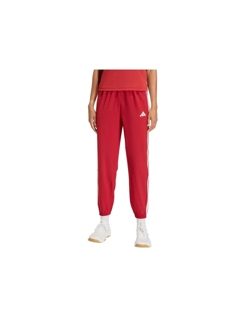 adidas Train Essentials 3Stripes Woven Women's Pants Red KF8554