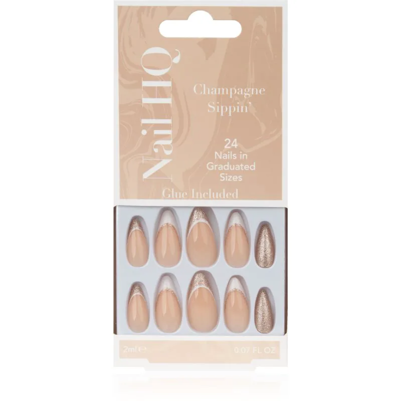 Nail HQ Almond Ψεύτικα νύχια Sparkling Wine Sippin' 24 τμχ
