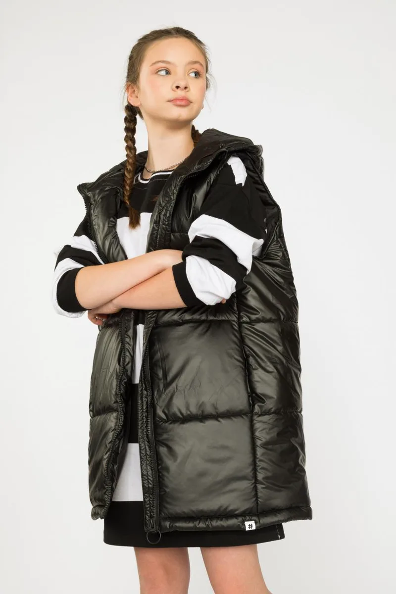 Μπουφάν μακρύ αμάνικο κορίτσι Reporter Young-223-0887G-05-BLACK