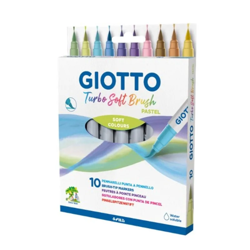 Μαρκαδόροι Πινέλο Giotto Turbo Soft Brush Pastel 10τεμ 426900