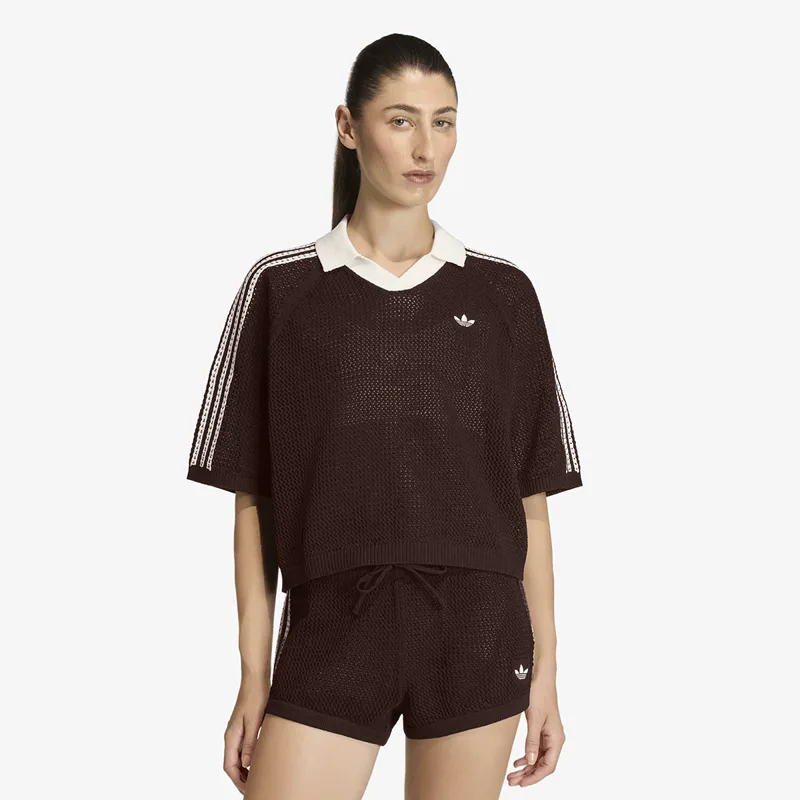 T-shirt adidas Knitted Crochet Polo Aurora Coffee XL