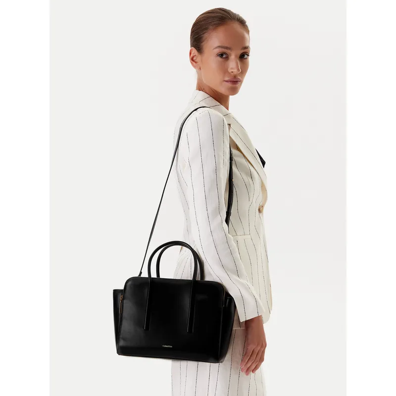 Τσάντα Calvin Klein Carryall Mini Leather Tote Bag LV04F3034G Μαύρο