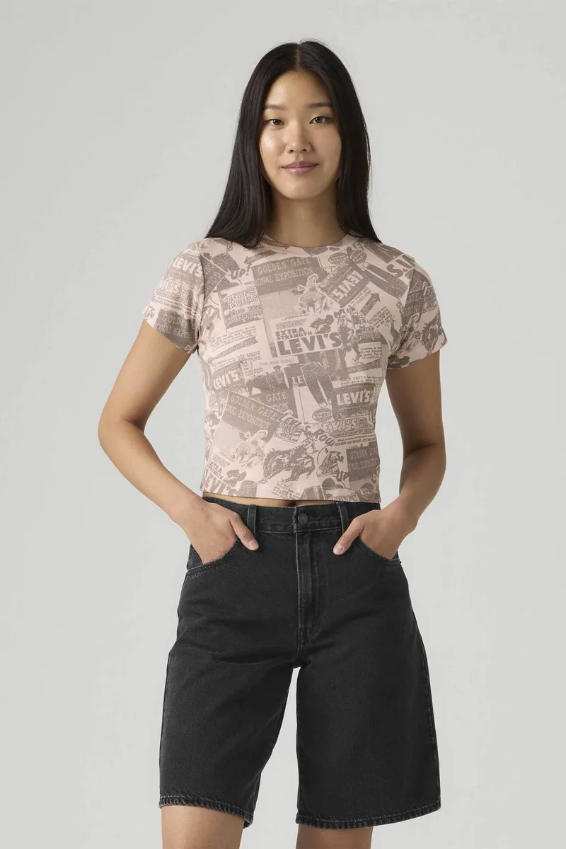 Levi's® γυναικείο T-shirt Slim Fit "Graphic Essential Sporty" - A87980105 Ροζ Ανοιχτό