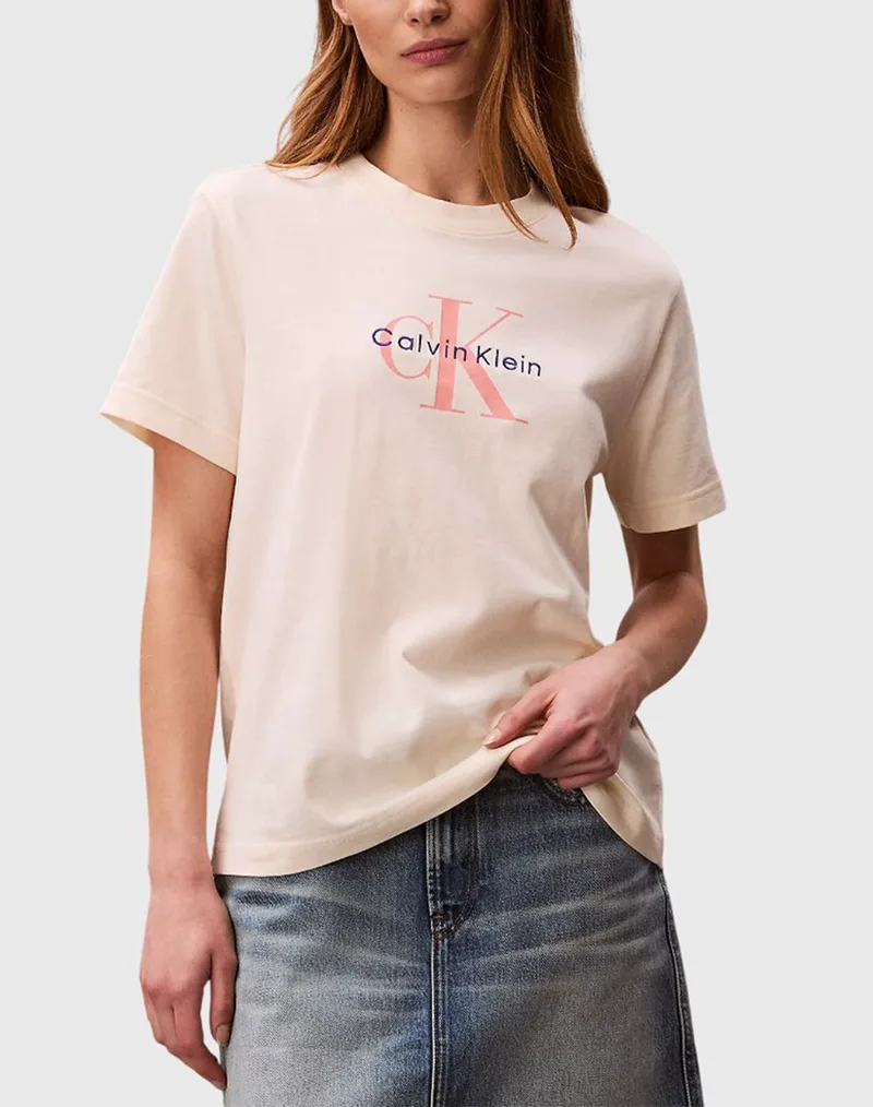 CALVIN KLEIN JEANS HR SS CLSSC MNLG CNC LV047B865G-F7J Cream