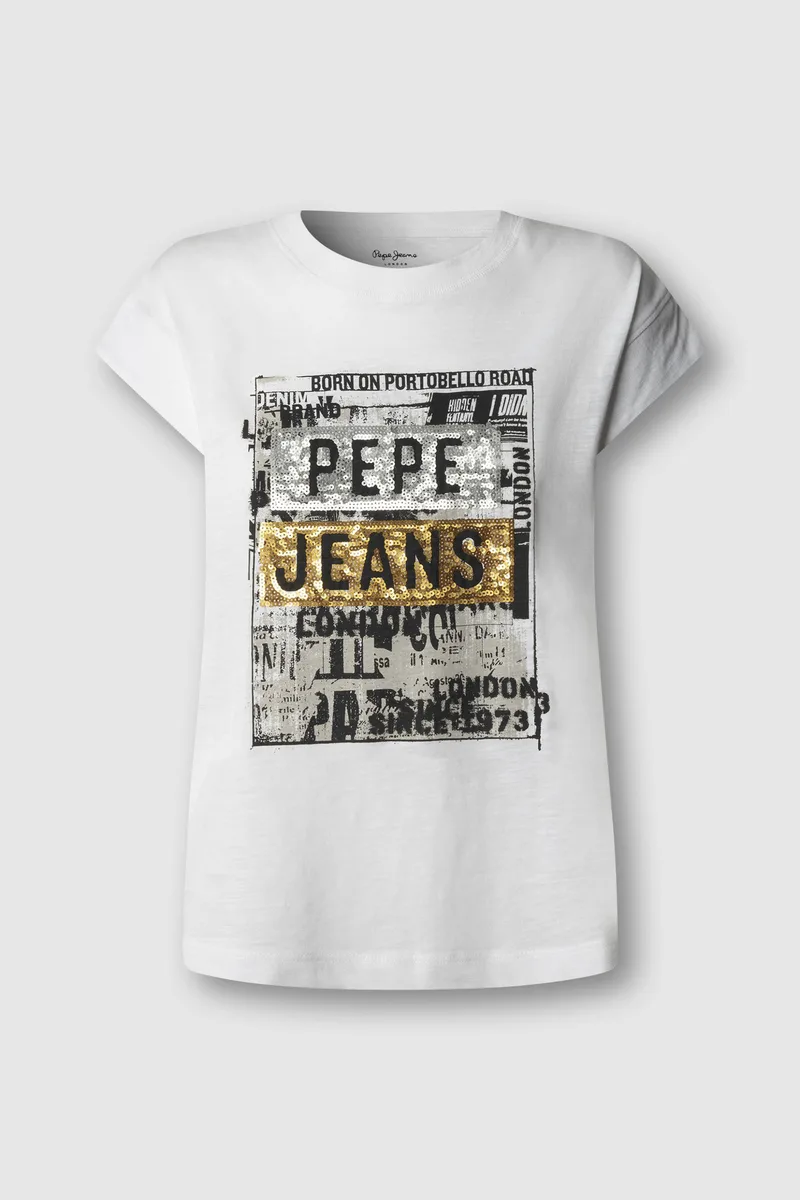 Pepe Jeans γυναικείο T-shirt με print "Nadira" - PL5000125 Λευκό