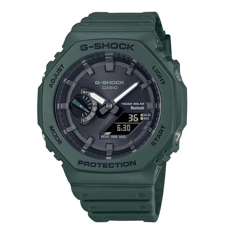 CASIO G-Shock Bluetooth Solar Green Rubber Strap GA-B2100-3AER