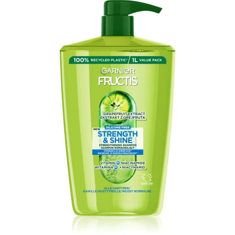 Garnier Fructis Strength & Shine δυναμωτικό σαμπουάν για όλους τους τύπους μαλλιών 1000 ml