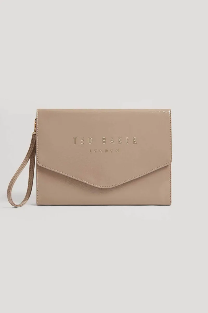Ted Baker γυναικείo clutch "Crinkie Crinkle Icon Pouch" - 283874 Μπεζ