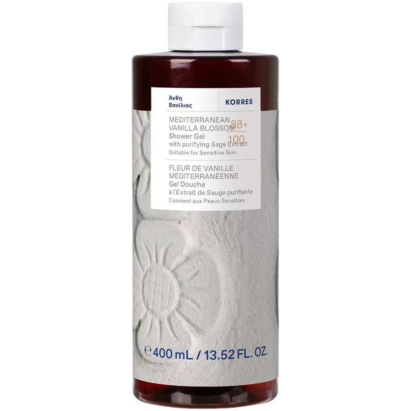Korres Renewing Body Cleanser Mediterranean Vanilla Blossom Shower Gel Αναζωογονητικό, Ενυδατικό Αφρόλουτρο με Ιδιαίτερο Άρωμα Βανίλιας & Απαλές Νότες από Λευκά Άνθη 400ml