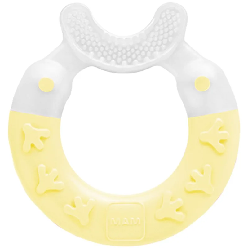 Mam Bite & Brush Teether 3m+, Κωδ 560B Πολύκρικος Οδοντοφυΐας για Καθαρισμού Δοντιών & Μασάζ στα Ευαίσθητα Ούλα για Μωρά από 3 Μηνών 1 Τεμάχιο - Κίτρινο