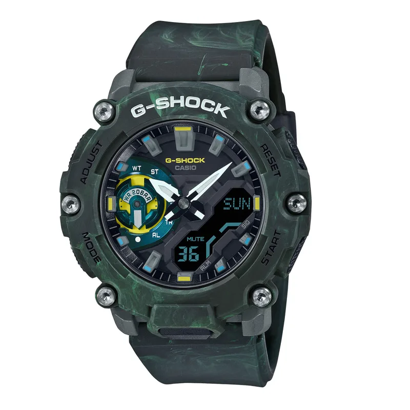 CASIO Carbon Core Guard Green Rubber Strap GA-2200MFR-3AER