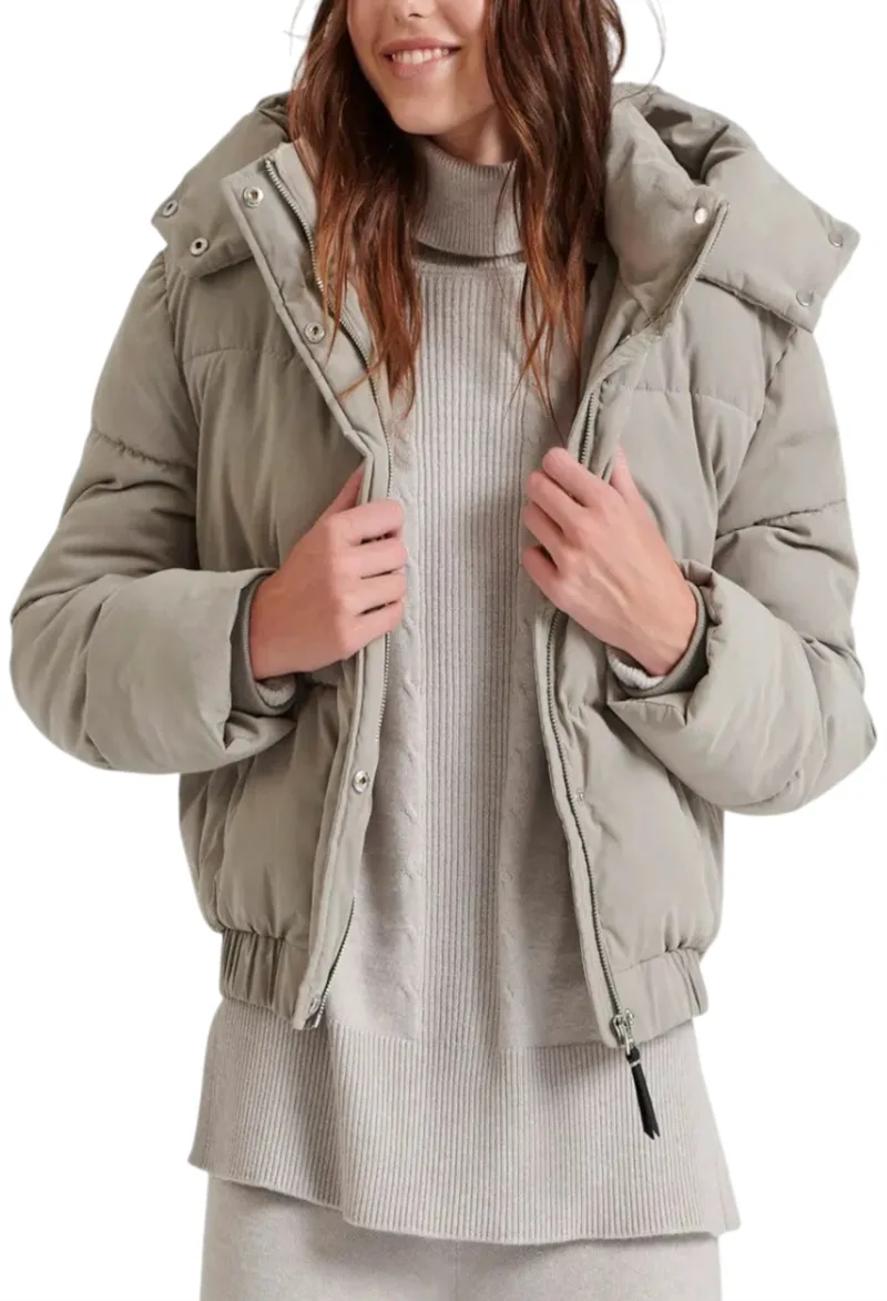 Μπουφάν Funky Buddha Puffer FBL010-106-01-GREY Γυναικείο