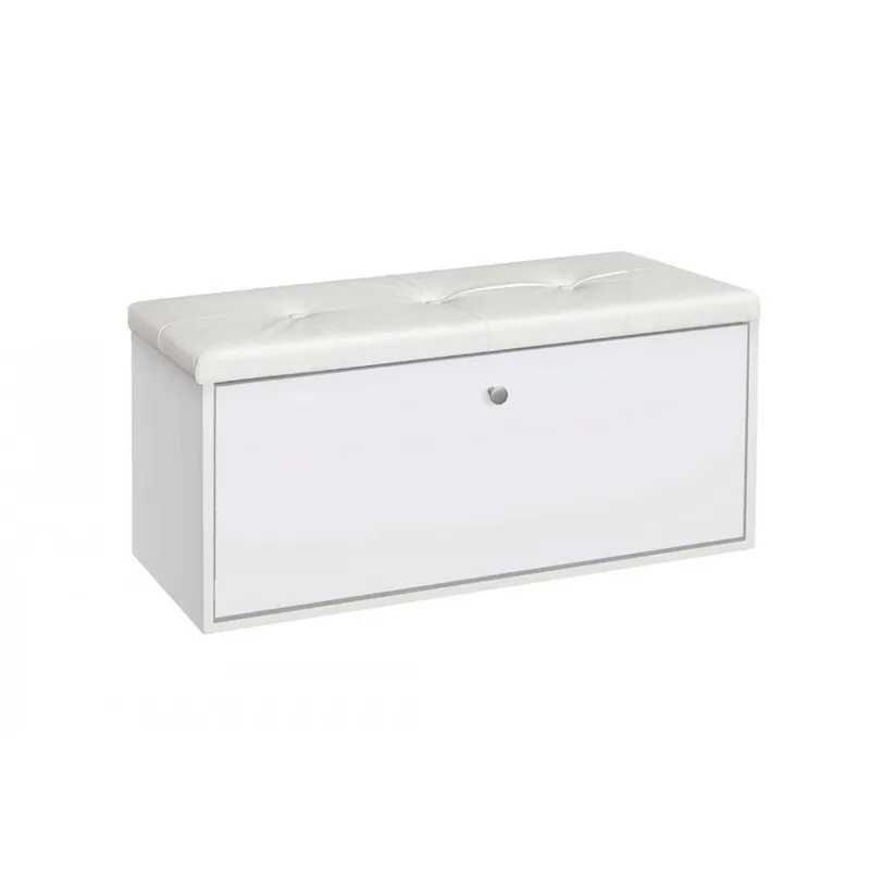 Παπουτσοθήκη-Σκαμπό Rakla 100 Λευκή, 97x31.5x48, Genomax