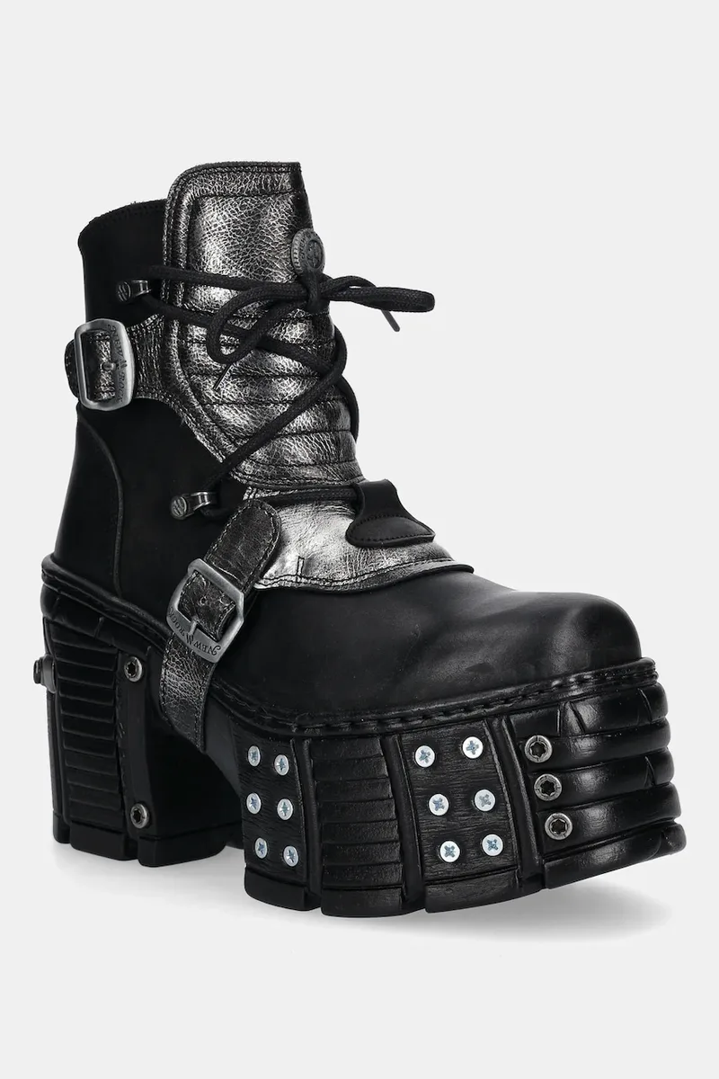 Δερμάτινες μπότες New Rock ITALI NEGRO BOX PLANE