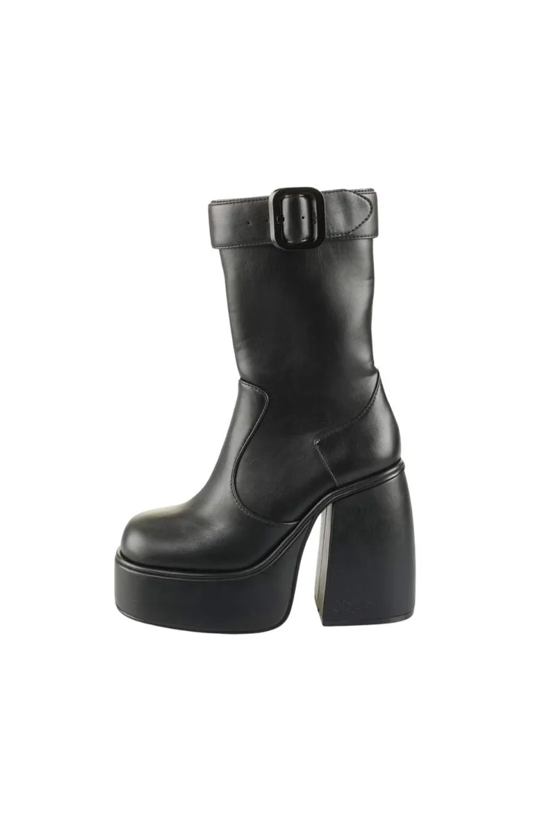 BUFFALO Μποτάκια HEART BOOTIE BUCKLE - ΜΑΥΡΟ-1220059-BLACK