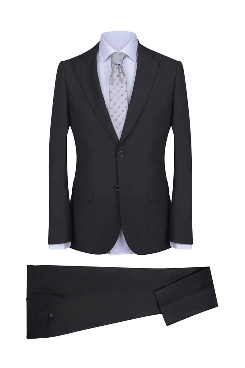 Prince Oliver ανδρικό κοστούμι μονόχρωμο Slim Fit - 12560007 Μαύρο