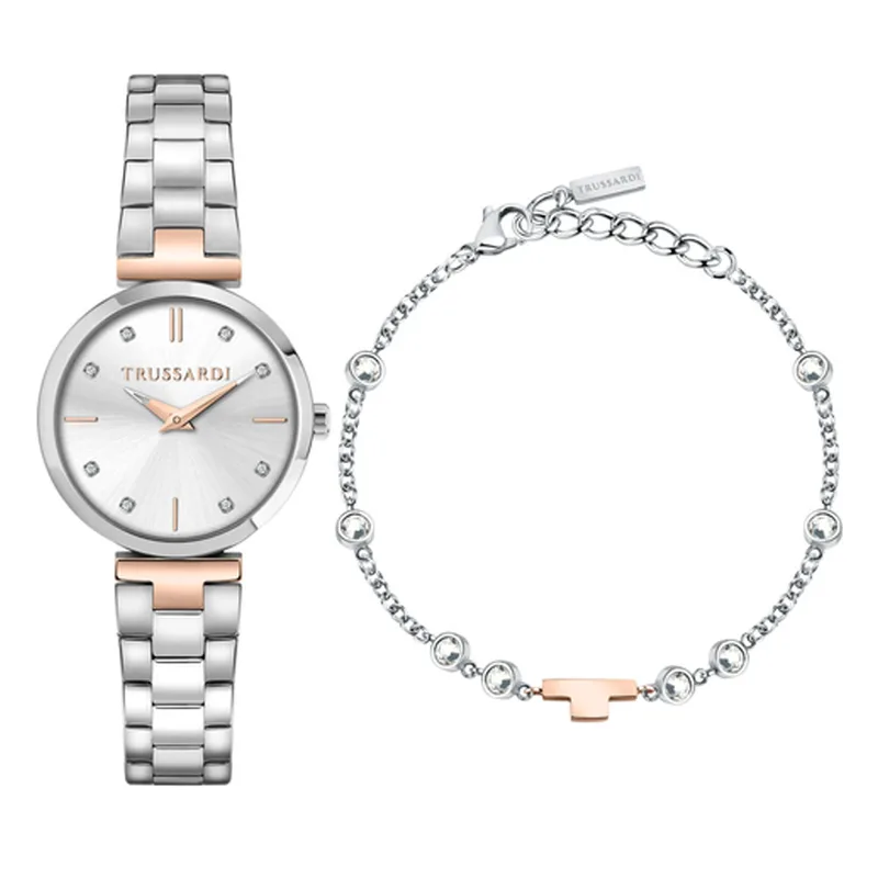 TRUSSARDI Loud Set Two Tone Stainless Steel Bracelet R2453164508