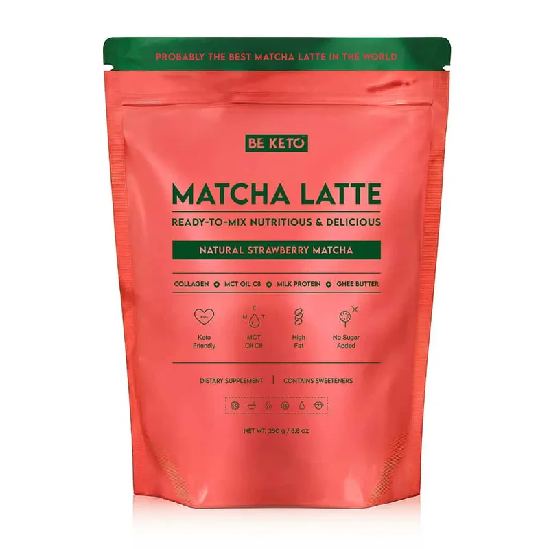 Beketo Matcha Latte (MCT C8 & Κολλαγόνο & Ghee) Φράουλα (250g)