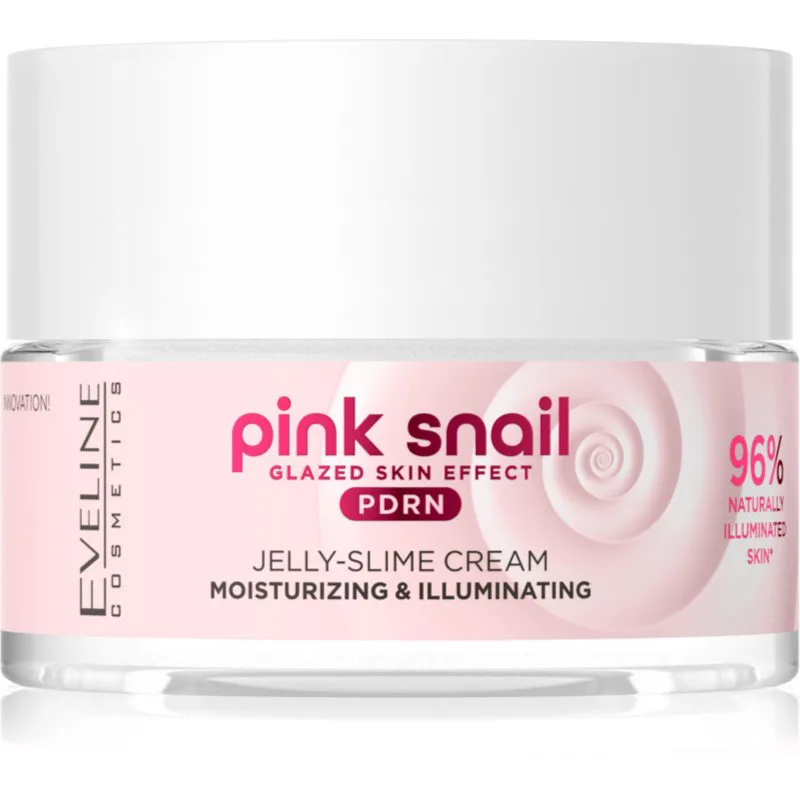 Eveline Cosmetics Ροζ Snail Glazed Skin Effect κρέμα φωτεινότητας 50 ml