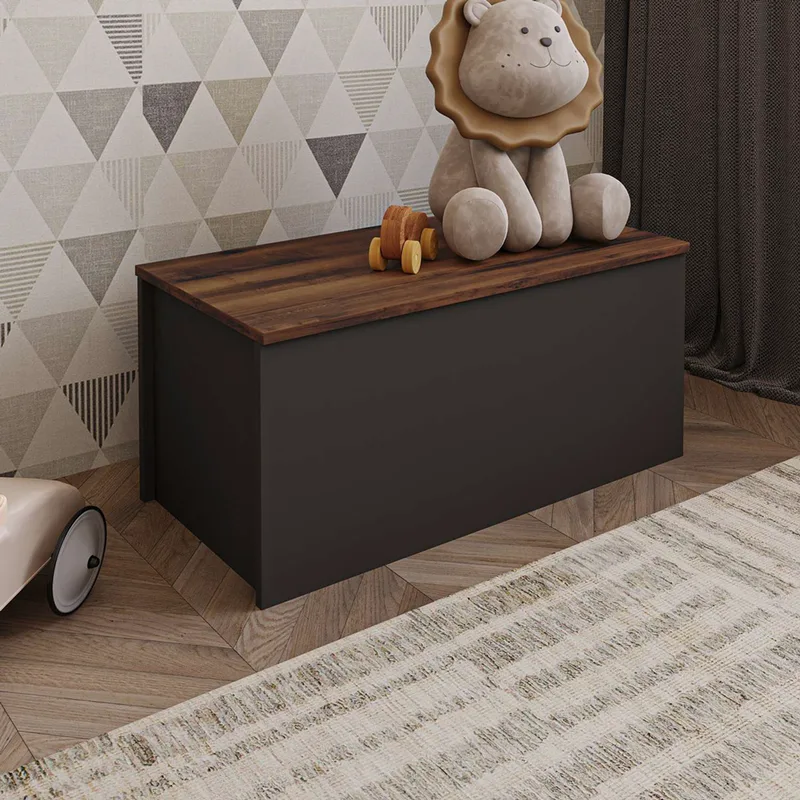 Σιφονιέρα Florya - Anthracite, Rustic Walnut 382Nrc2602 (90x45,5x45 cm)