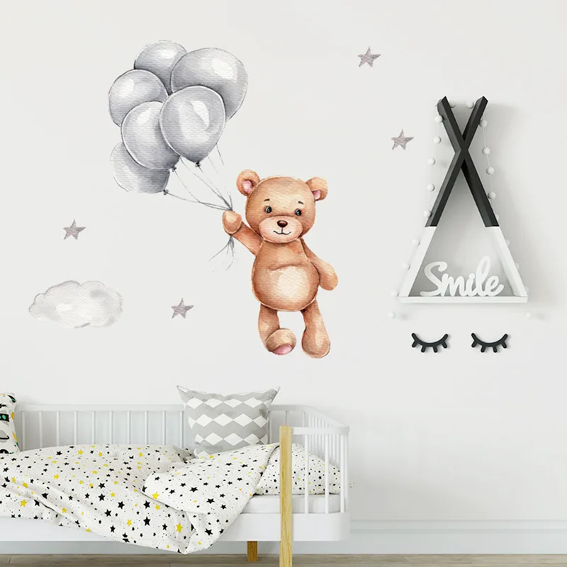 Sipo Wall Sticker - Teddy Bear With Balloons