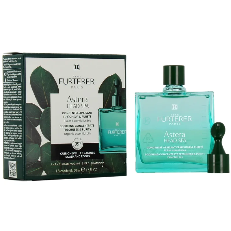 Rene Furterer Astera Head Spa Soothing Freshness Concentrate 50ml,Συμπυκνωμένος Ορός Καταπράυνσης για Ερεθισμένο Τριχωτό με Ψυχρά Αιθέρια Έλαια