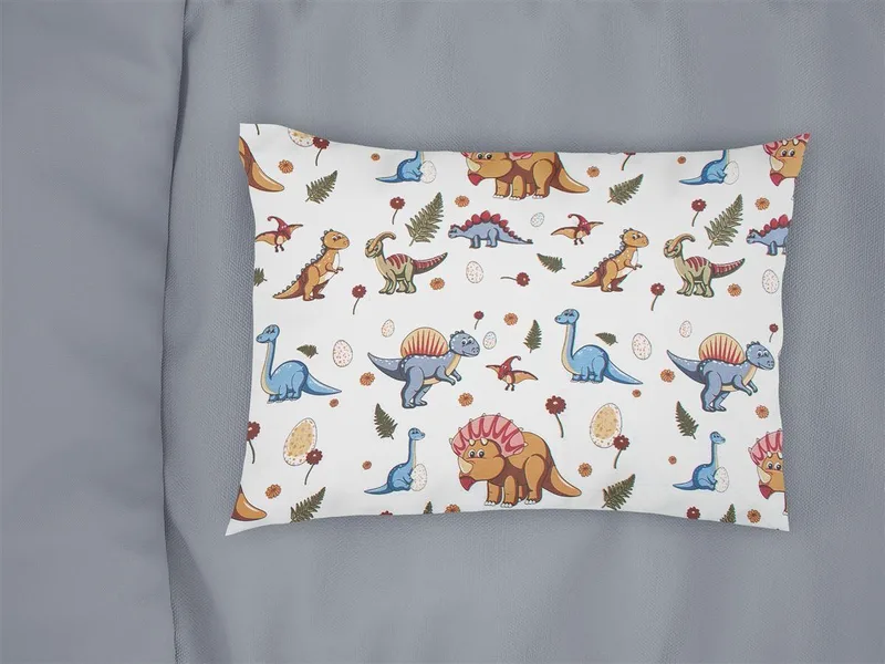 Παιδική Μαξιλαροθήκη Dimcol Dinosaur 519 50x70 White-Blue