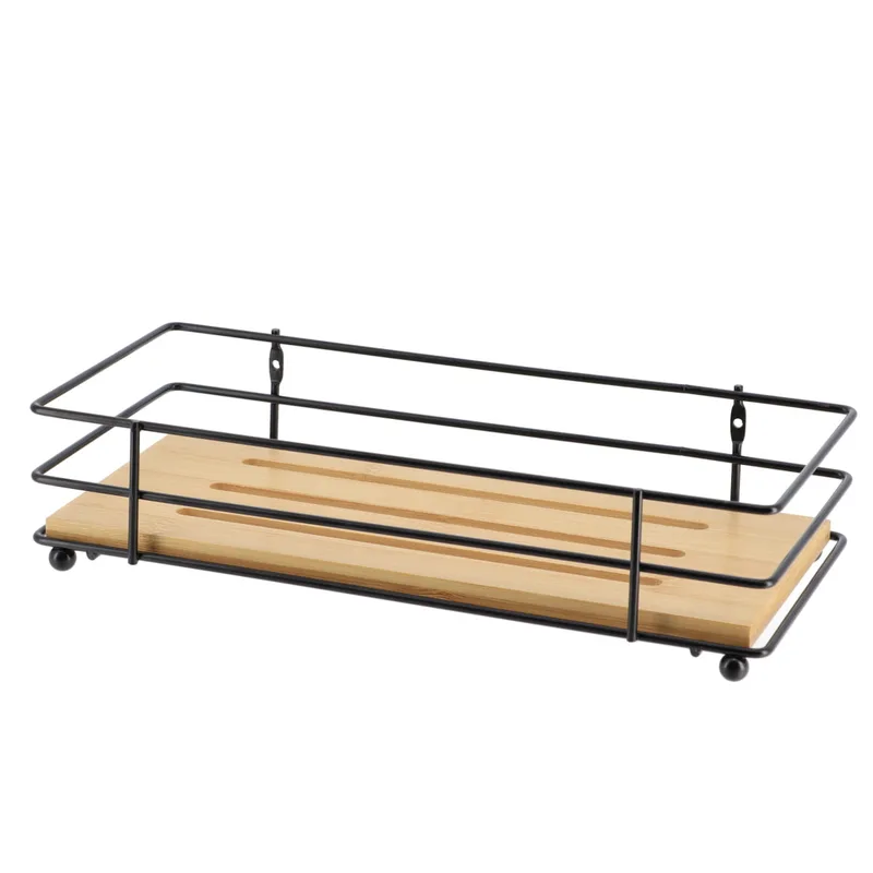 Μεταλλική βάση Mαύρη με Bamboo σειρά 9096 (14x27x6cm)