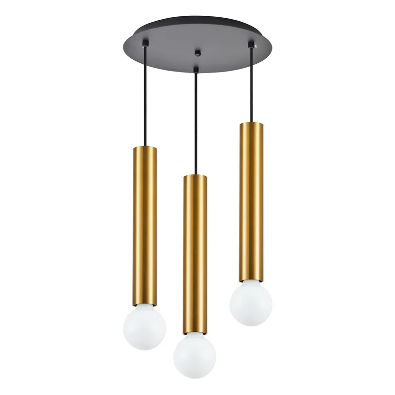 Φωτιστικό Οροφής Τρίφωτο Homelighting Adept Tube 77-8682 Χρυσό