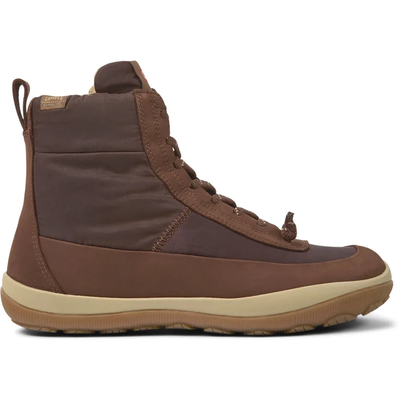 CAMPER Peu Pista - Μπότες Για Γυναικεία - Καφέ, Μέγεθος 35, Cotton fabric/Smooth leather