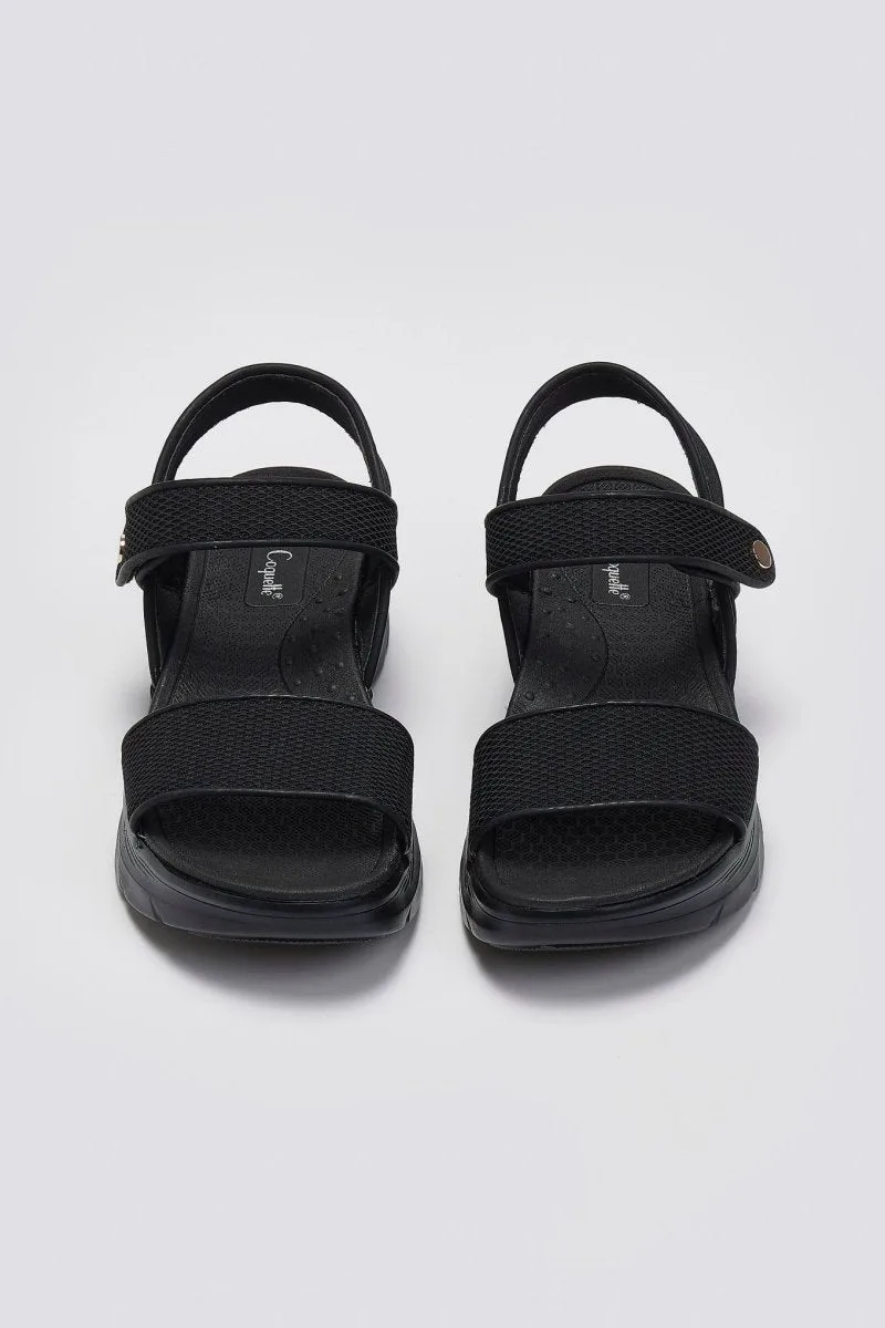 La Coquette Sporty Velcro Sandals - 8067-8 - Black