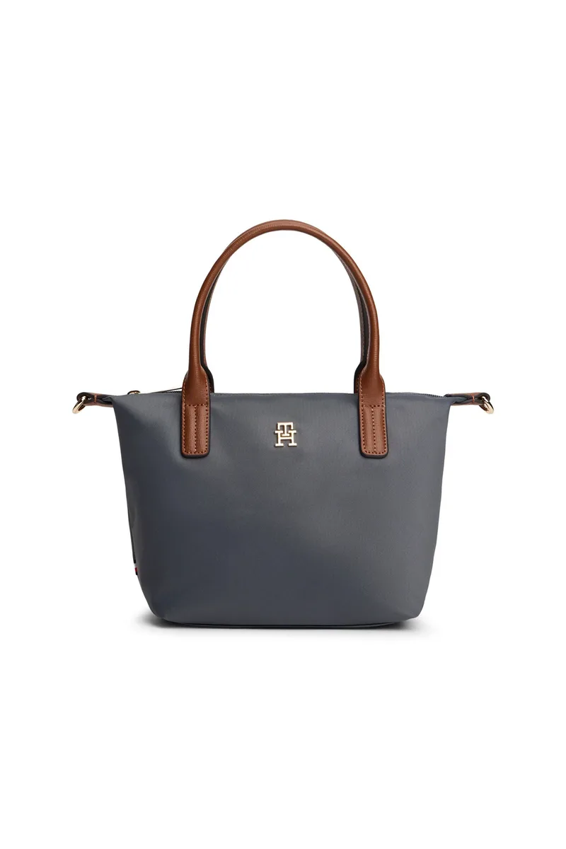 Tommy Hilfiger γυναικεία τσάντα tote με μεταλλικό μονόγραμμα "Popette" - AW0AW17709 Γκρι