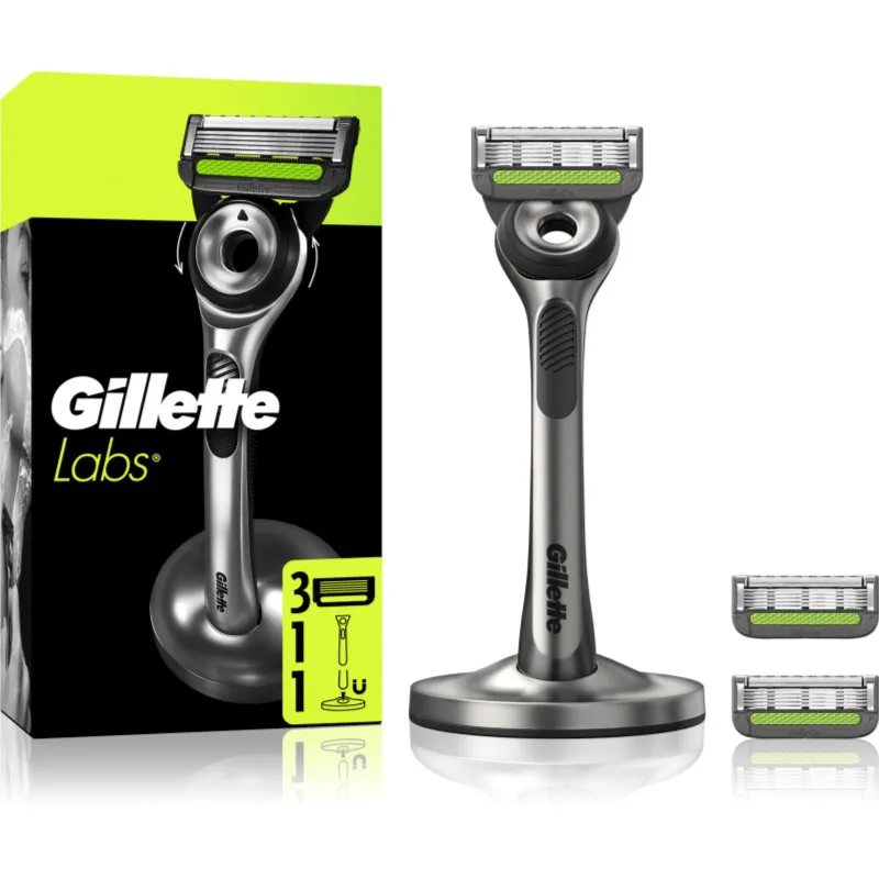Gillette Labs ξυριστική μηχανή με βάση + ανταλλακτικές λεπίδες 1 τμχ