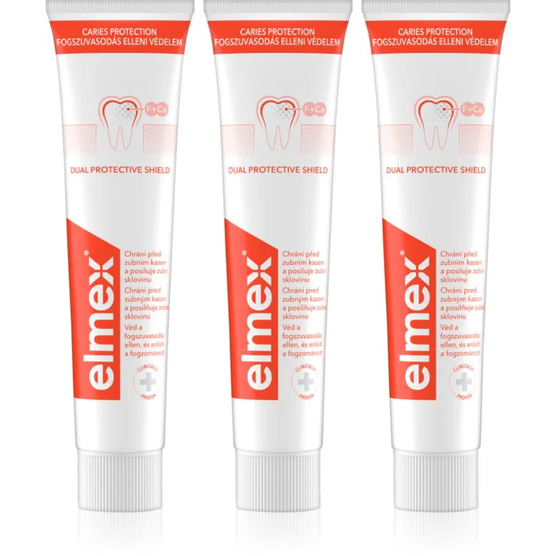 Elmex Caries Protection οδοντόκρεμα για προστασία από την τερηδόνα με φθόριο 3x75 ml