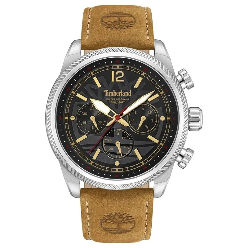 TIMBERLAND Henniker II - TDWGF0082801, Silver case with Brown Leather Strap