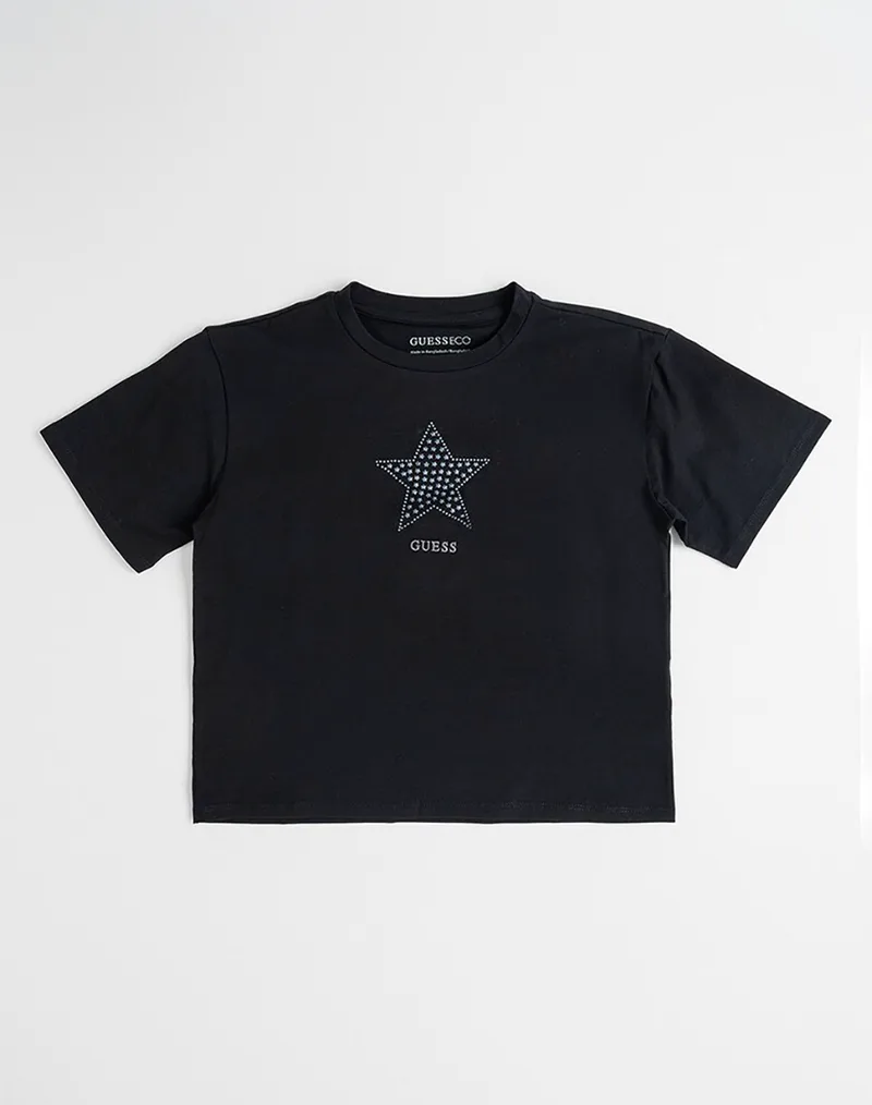 GUESS KIDS MIDI SS T-SHIRT ΜΠΛΟΥΖΑ ΠΑΙΔΙΚΟ GIRL J6RI05K6YW4-JBLK Black