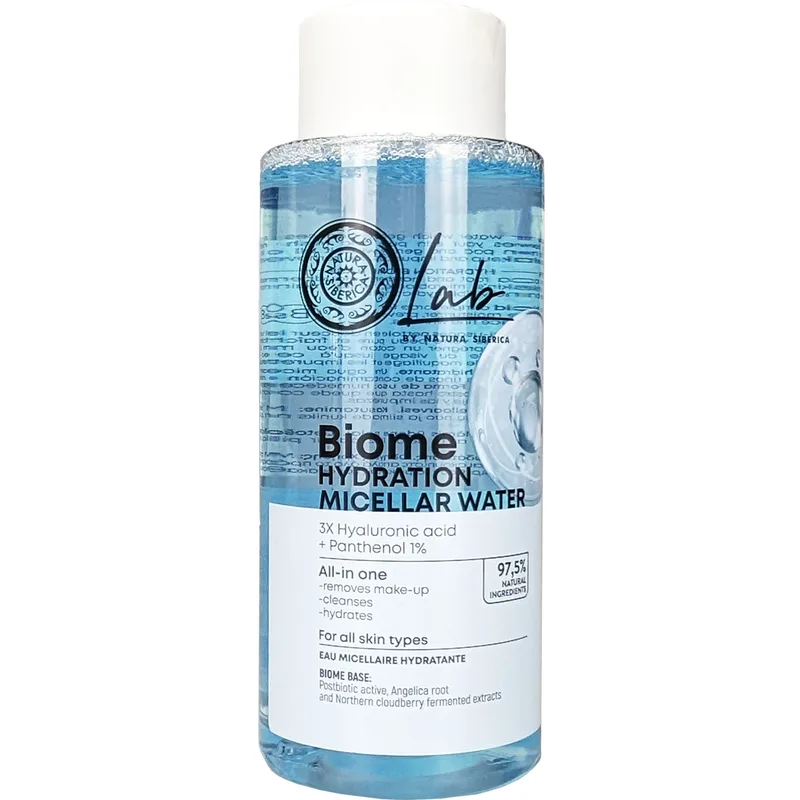 Natura Siberica Lab Biome Hydration Micellar Water Μικυλλιακό Νερό Πολλαπλών Χρήσεων με Υαλουρονικό Οξύ & Πανθενόλη 400ml